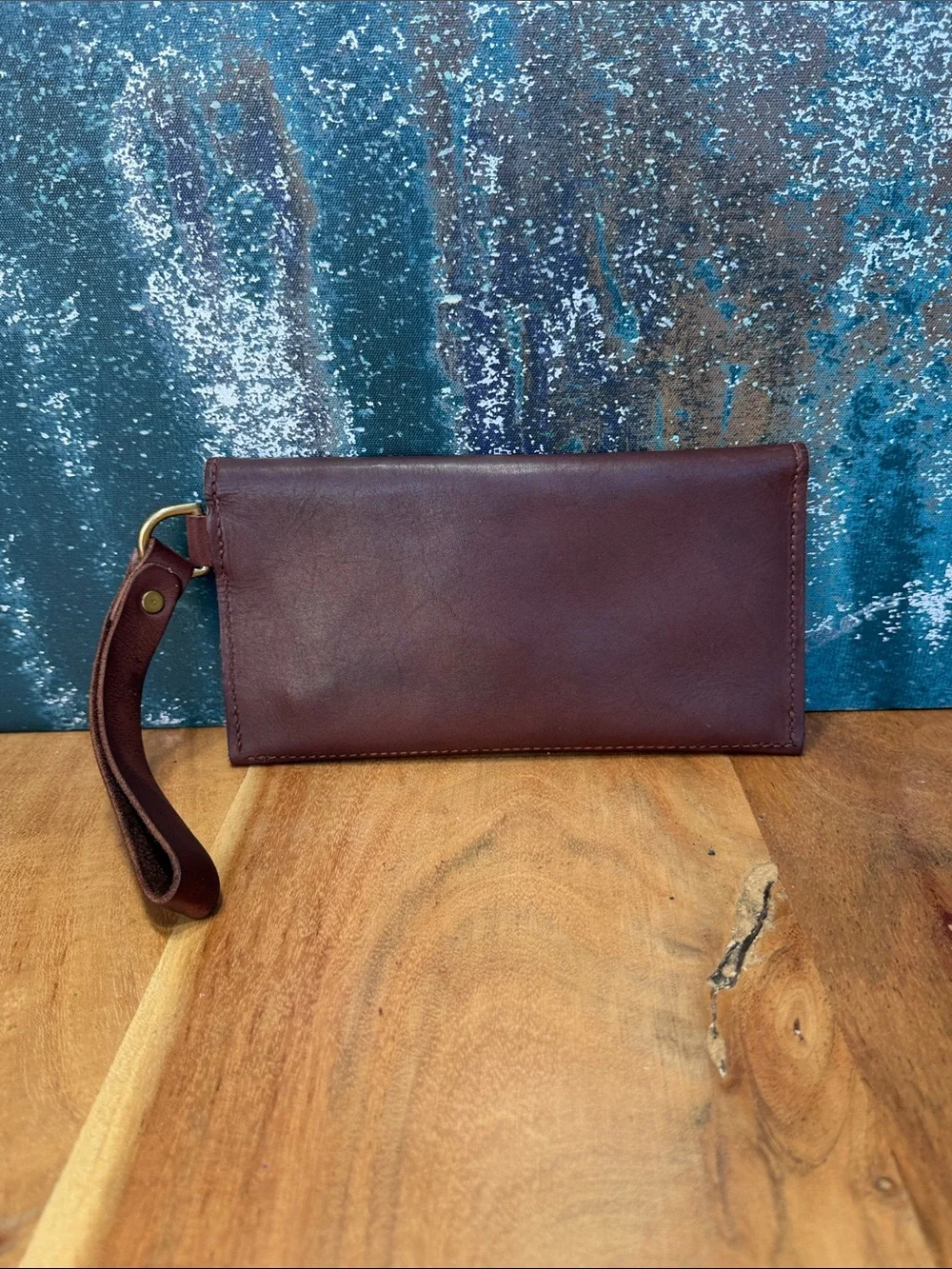 Urban Southern Rustic Full Grain Leather Ruby Wristlet Wallet Brown VGUC